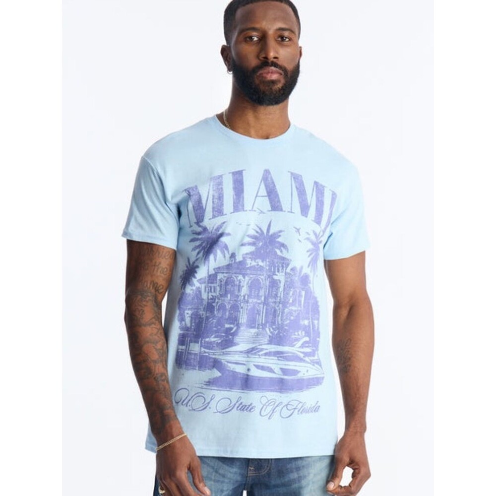 Miami Mansion Short Sleeve Tee - Light Blue